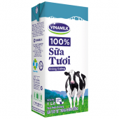 Sữa tươi tiệt trùng Vinamilk 100% không đường hộp 1L